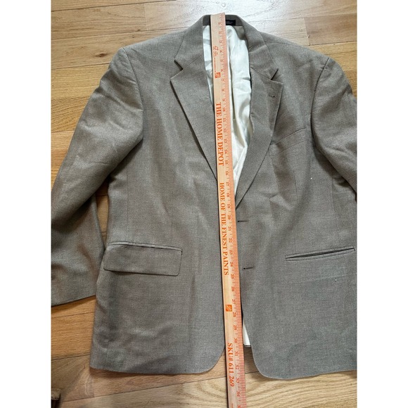 Oscar De La Renta Wool Blazer Mens Size 44S Two Button Suit Jacket Brown - Picture 6 of 7